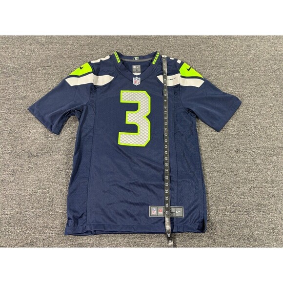 Nike Seattle Seahawks Jersey Mens Small Blue Russel Wilson Football On Field - Picture 4 of 11